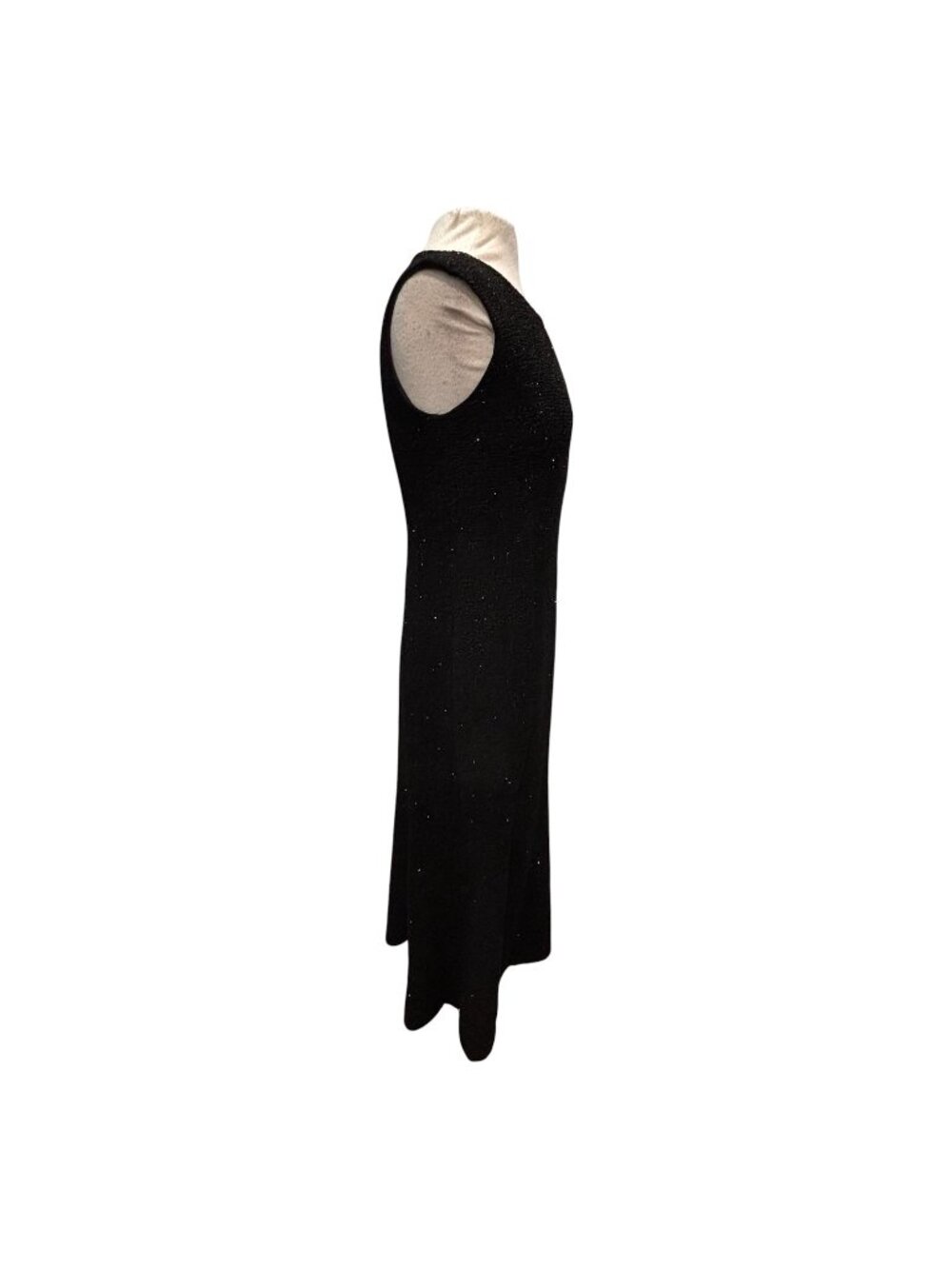 Eliza J Black Glitter Evening Gown Dress Size 10 Sleeveless V-Neck Formal Maxi - Picture 5 of 10